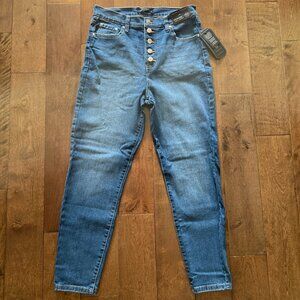 Truth + Theory Women's Med Wash High-Rise Angle Skinny Stretch Demin Jean, Sz 10